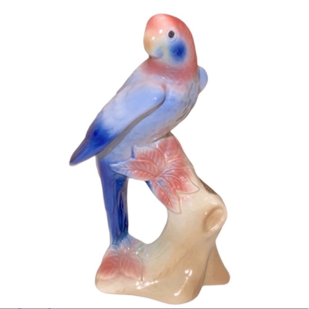 VTG • Royal Copley • Parakeet • Air Brushed Glazed Ceramic • 1950s Figurine